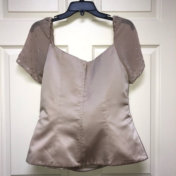 Bride Mother Satin & Chiffon Top Beading & Sequins - Picture 3 of 5